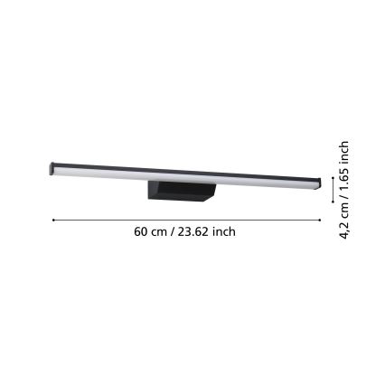 Eglo - LED spejllampe til badeværelse m. RGBW-farver dæmpbar LED/12W/230V 2700-6500K IP44 sort