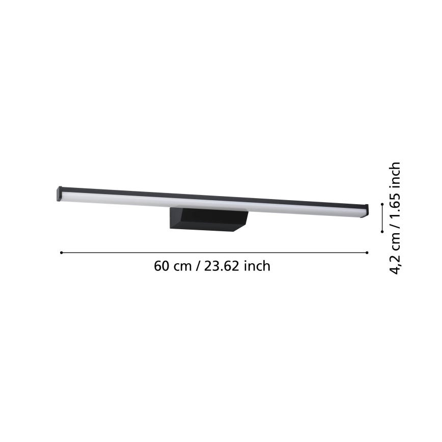 Eglo - LED spejllampe til badeværelse m. RGBW-farver dæmpbar LED/12W/230V 2700-6500K IP44 sort