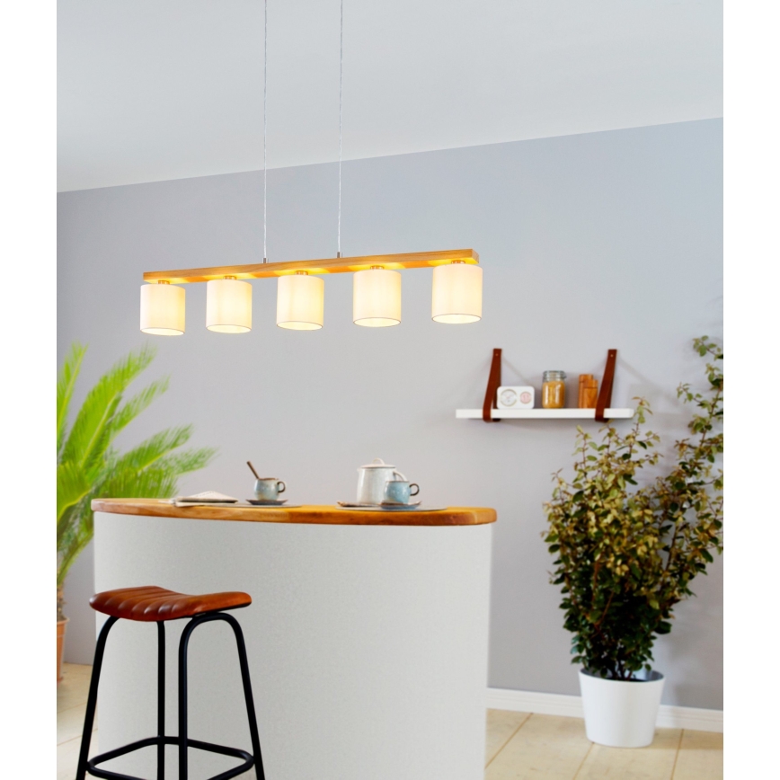 Eglo - Pendel 5xE27/28W/230V - FSC certificeret