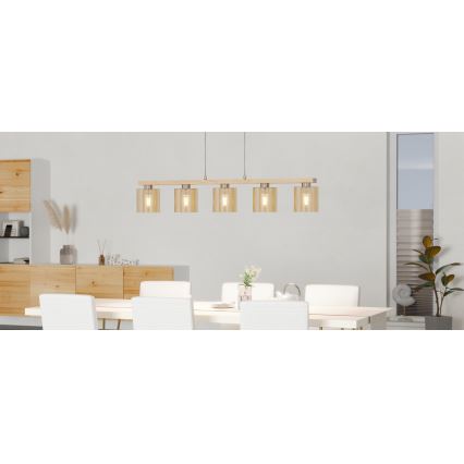 Eglo - Pendel 5xE27/28W/230V - FSC certificeret
