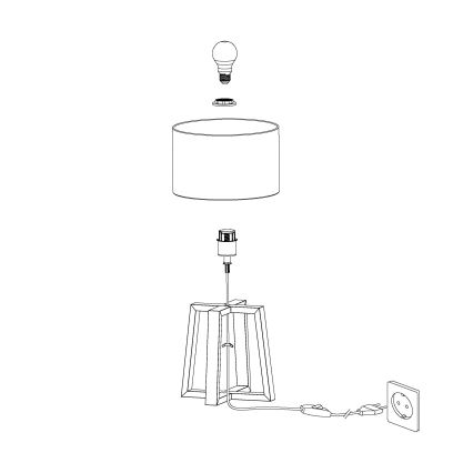 Eglo - Bordlampe 1xE27/60W/230V - FSC certificeret