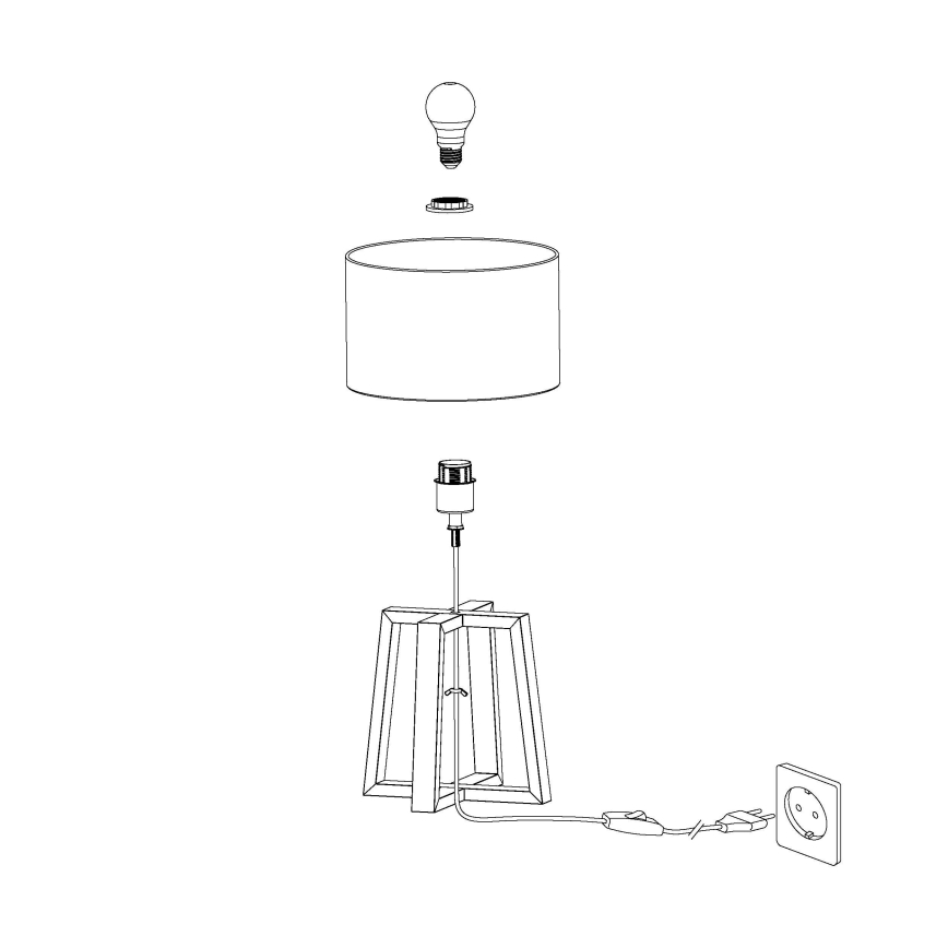 Eglo - Bordlampe 1xE27/60W/230V - FSC certificeret