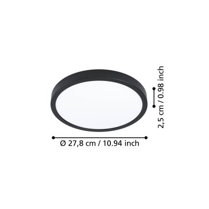 Eglo - LED-loftlampe LED/14,2W/230V 2700/4000/6500K Ø 27,8 cm sort