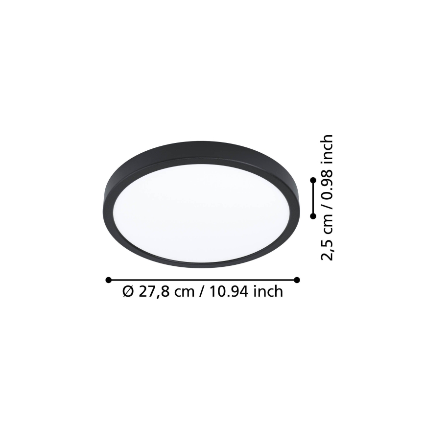 Eglo - LED-loftlampe LED/14,2W/230V 2700/4000/6500K Ø 27,8 cm sort