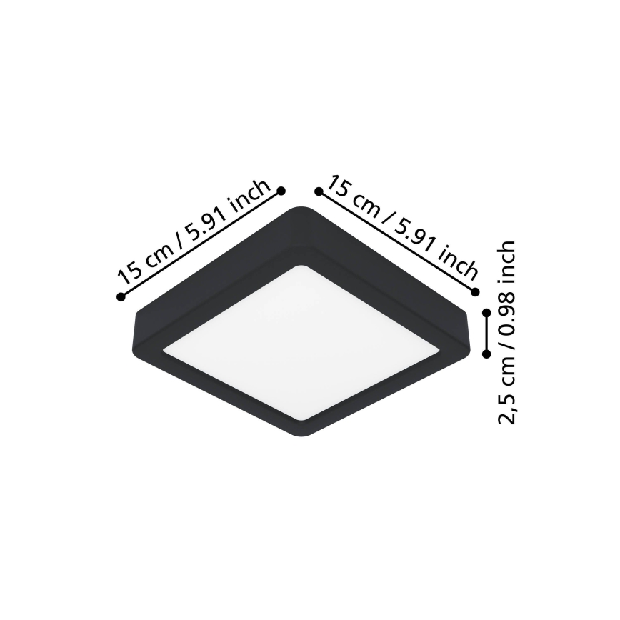 Eglo - LED loftlampe LED/7W/230V 2700/4000/6500K 15x15cm sort