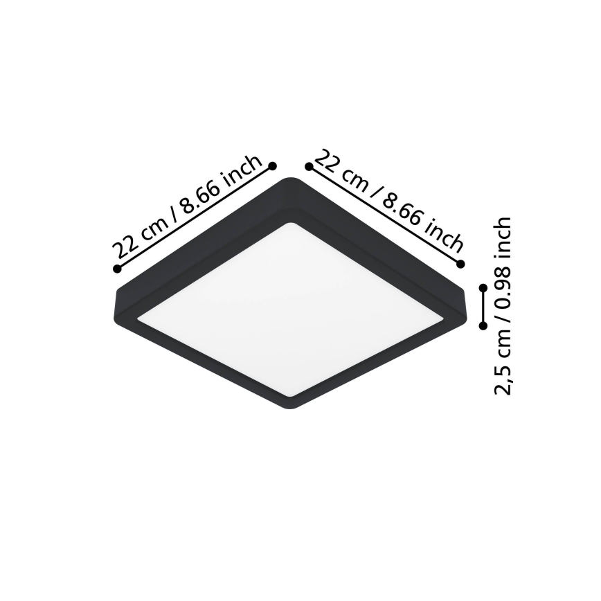 Eglo - LED loftlampe LED/10,5W/230V 2700/4000/6500K 22x22cm sort