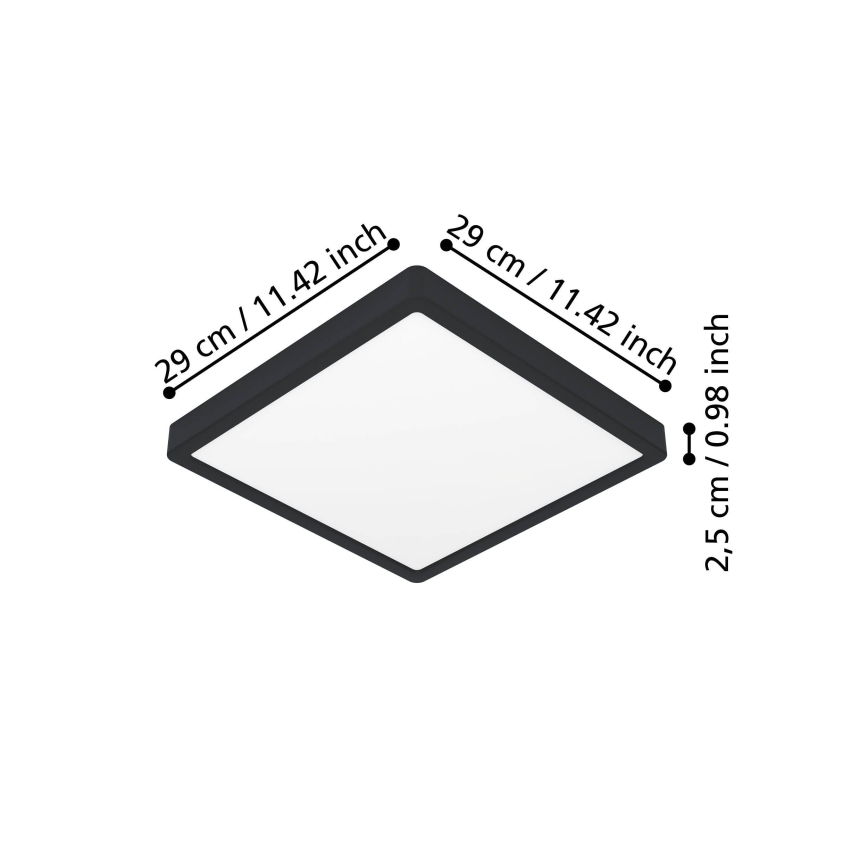 Eglo - LED loftlampe LED/13W/230V 2700/4000/6500K 29x29cm sort