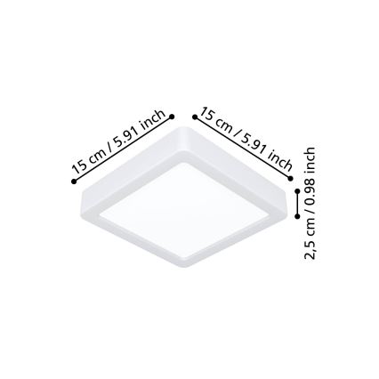 Eglo - LED loftlampe LED/7W/230V 2700/4000/6500K 15x15 cm hvid