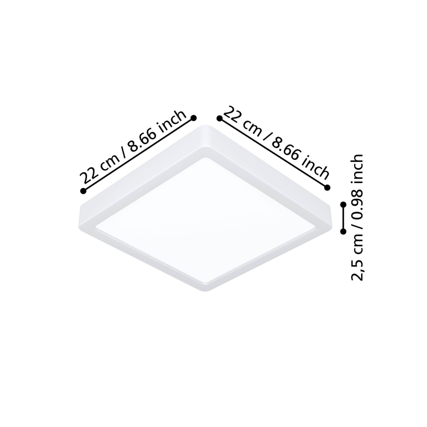 Eglo - LED-loftlampe LED/10,5W/230V 2700/4000/6500K 22x22 cm hvid