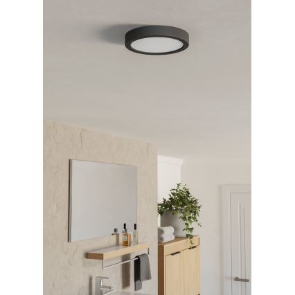 Eglo - LED loftlampe til badeværelse LED/7,5W/230V 2700/4000/6500K Ø 16,6 cm IP44 sort
