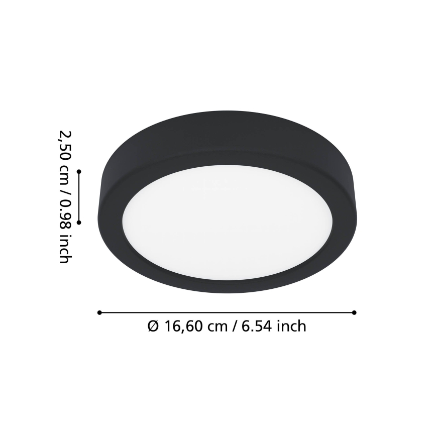 Eglo - LED loftlampe til badeværelse LED/7,5W/230V 2700/4000/6500K Ø 16,6 cm IP44 sort