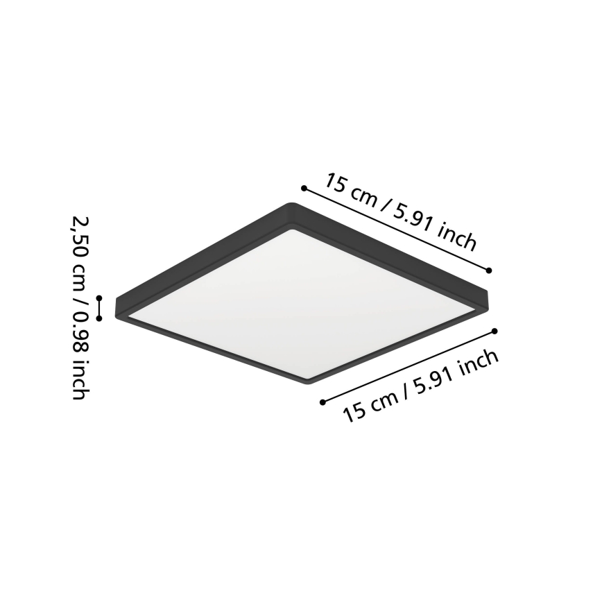 Eglo - LED loftlampe til badeværelse LED/7W/230V 15x15 cm IP44 sort