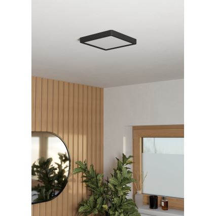 Eglo - LED badeværelsesloftlampe LED/10,5W/230V 2700/4000/6500K 22x22 cm IP44 sort