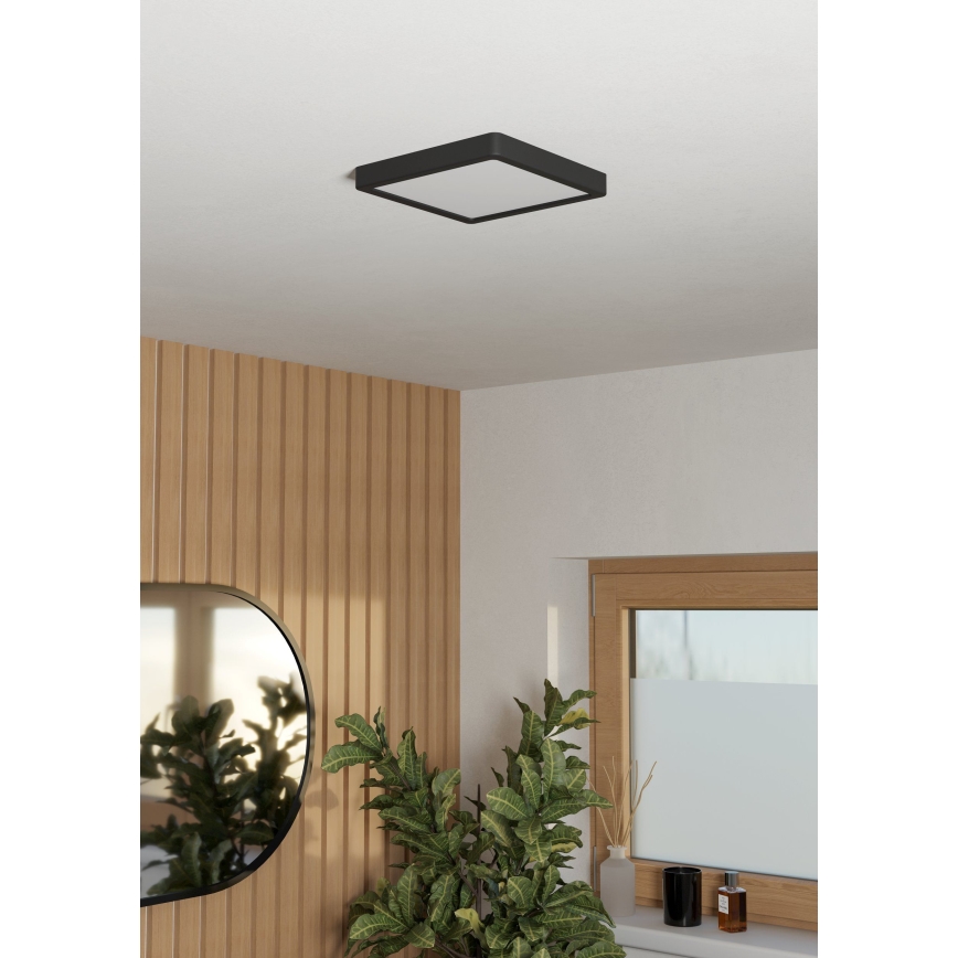 Eglo - LED badeværelsesloftlampe LED/10,5W/230V 2700/4000/6500K 22x22 cm IP44 sort