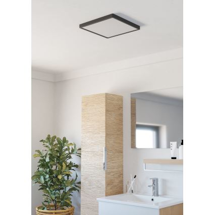 Eglo - LED loftlampe til badeværelse LED/13W/230V 2700/4000/6500K 29x29 cm IP44 sort