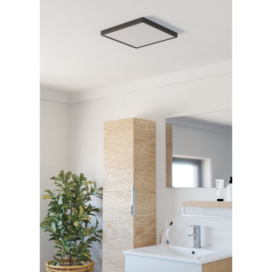 Eglo - LED loftlampe til badeværelse LED/13W/230V 2700/4000/6500K 29x29 cm IP44 sort