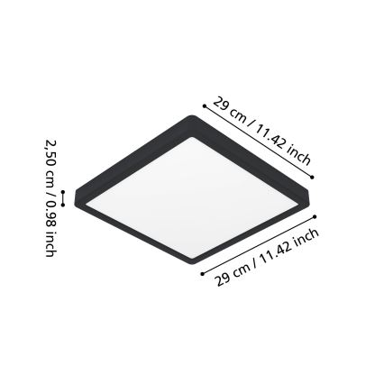 Eglo - LED loftlampe til badeværelse LED/13W/230V 2700/4000/6500K 29x29 cm IP44 sort