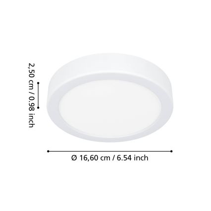 Eglo - LED badeværelsesloftlampe LED/7,5W/230V Ø 16,6 cm IP44 hvid