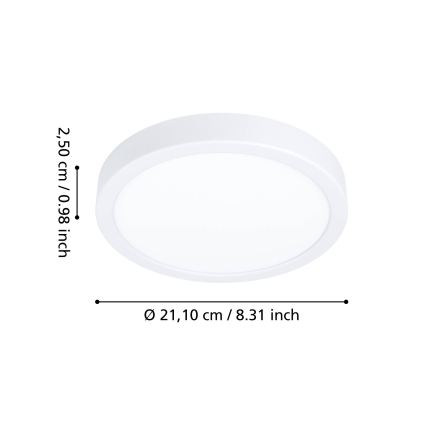 Eglo - LED loftlampe til badeværelset LED/11,5 W/230 V Ø 21,1 cm IP44 hvid