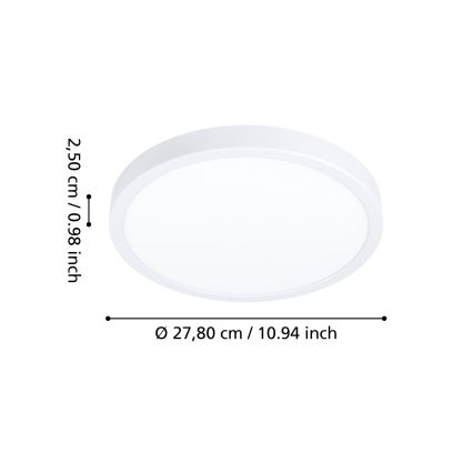 Eglo - LED badeværelsesloftlampe LED/14,2W/230V 2700/4000/6500K Ø 27,8 cm IP44 hvid