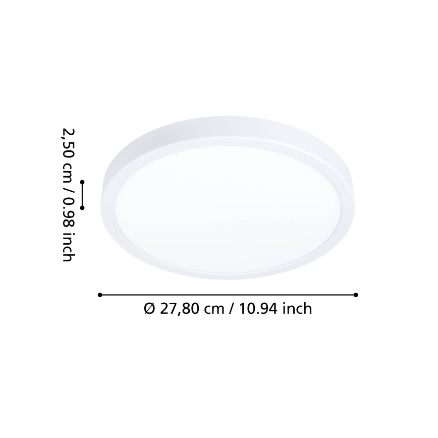 Eglo - LED badeværelsesloftlampe LED/14,2W/230V 2700/4000/6500K Ø 27,8 cm IP44 hvid