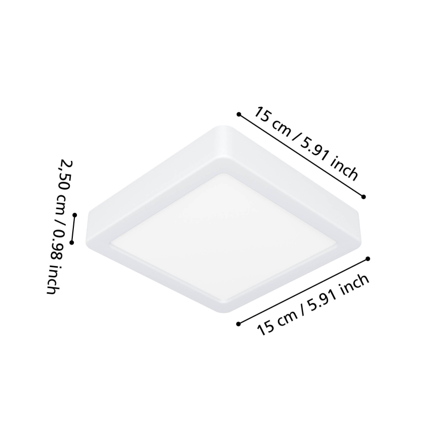 Eglo - LED-badeværelsesloftlampe 7W/230V 2700/4000/6500K 15x15 cm IP44 hvid
