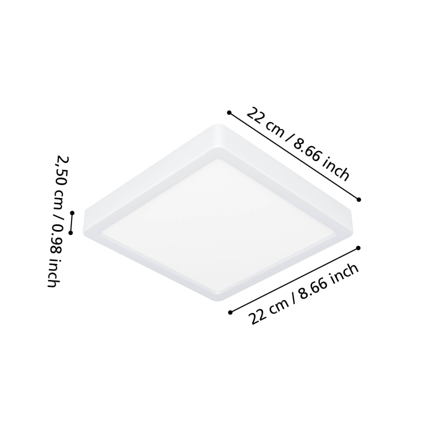 Eglo - LED badeværelsesloftlampe LED/10,5W/230V 2700/4000/6500K 22x22 cm IP44 hvid