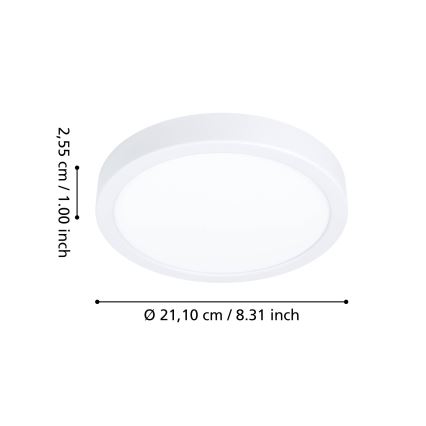 Eglo - LED RGBW Dæmpbar badeværelsesloftlampe LED/11,2W/230V 2700-6500K Ø 21,1 cm IP44 hvid
