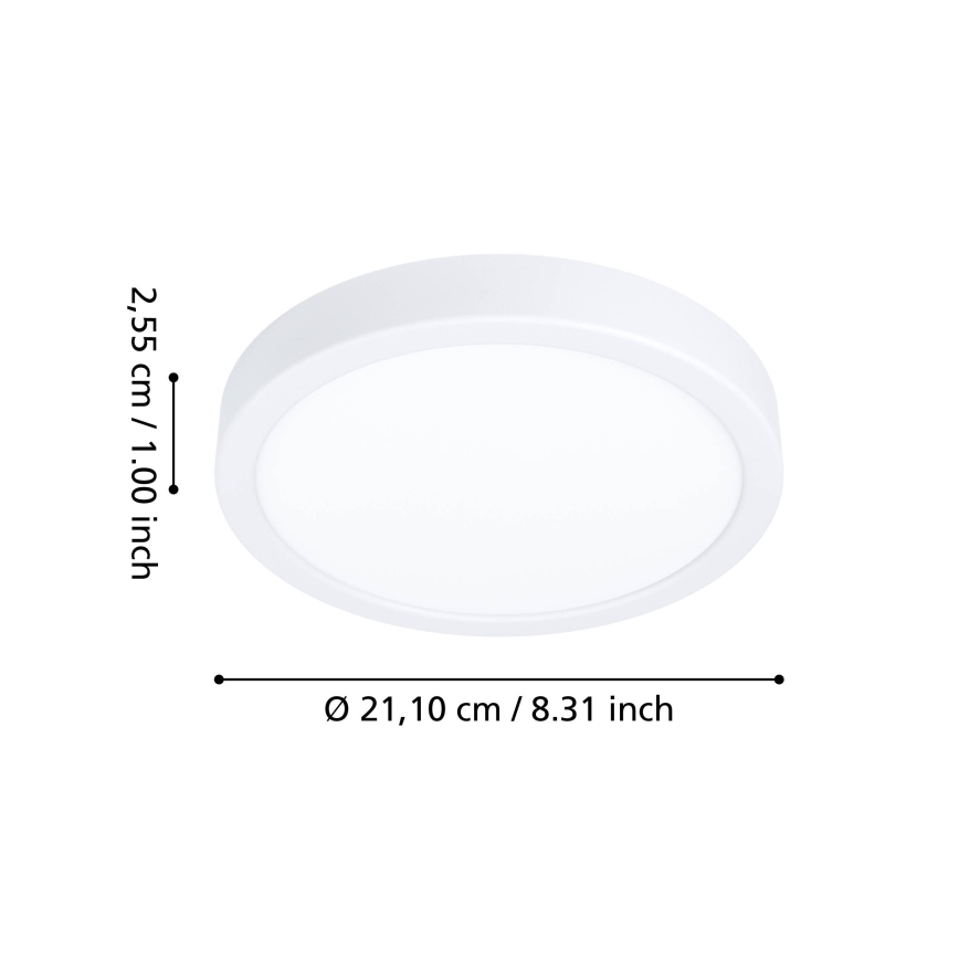 Eglo - LED RGBW Dæmpbar badeværelsesloftlampe LED/11,2W/230V 2700-6500K Ø 21,1 cm IP44 hvid