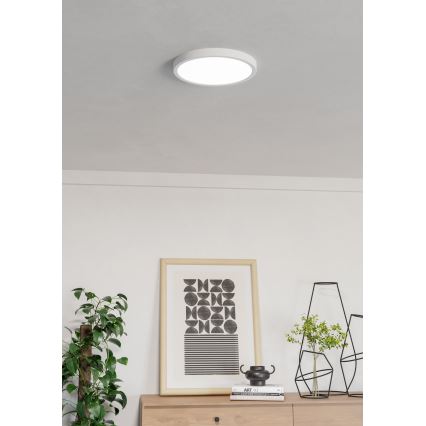 Eglo - LED RGBW dæmpbar loftlampe til badeværelse, 14,3 W, 230 V, 2700-6500 K, Ø 27,8 cm, IP44, hvid