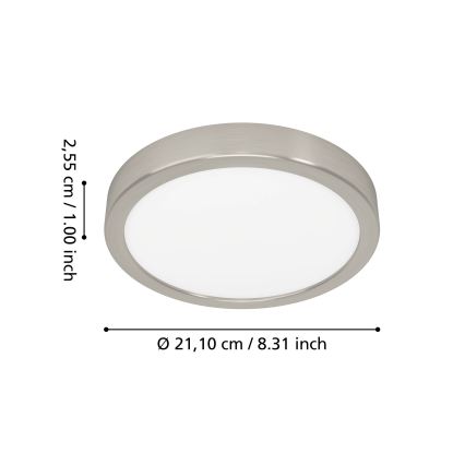 Eglo - LED RGBW, dæmpbar badeværelsesloftlampe LED/11,2W/230V 2700-6500K Ø 21,1 cm IP44 mat krom