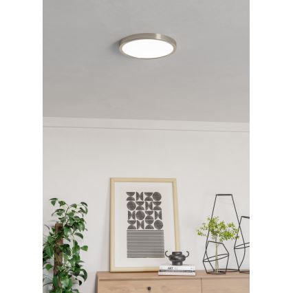 Eglo - LED RGBW Dæmpbar badeværelsesloftlampe LED/14,3W/230V 2700-6500K Ø 27,8 cm IP44 mat krom