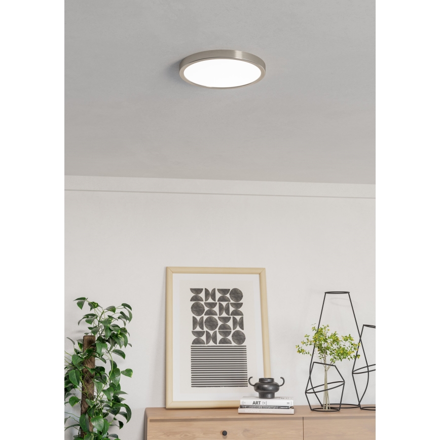 Eglo - LED RGBW Dæmpbar badeværelsesloftlampe LED/14,3W/230V 2700-6500K Ø 27,8 cm IP44 mat krom