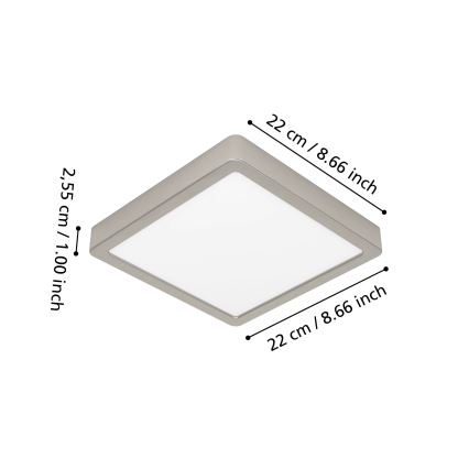 Eglo - LED RGBW dæmpbar badeværelsesloftlampe LED/10,5W/230V 2700-6500K 22x22 cm IP44 mat krom