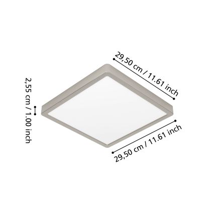 Eglo - LED RGBW dæmpbar badeværelsesloftlampe LED/13,5W/230V 2700-6500K 29,5x29,5 cm IP44 mat krom