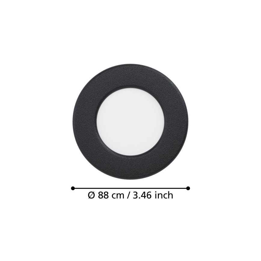 Eglo - LED indbygningsspot LED/3,7W/230V 2700/4000/6500K Ø 8,8 cm sort