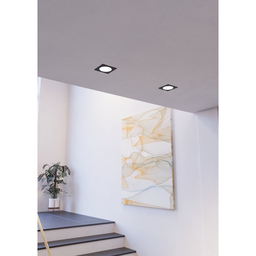 Eglo - LED indbygningsarmatur LED/18,5W/230V 2700/4000/6500K 21,6x21,6 cm sort