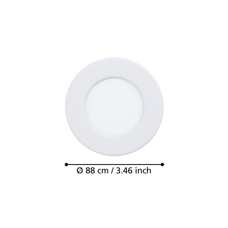 Eglo - Sæt med 3 LED-indbygningsspots LED/3,7W/230V 2700/4000/6500K Ø 8,8 cm, hvid