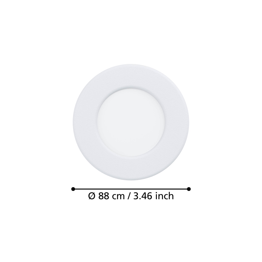 Eglo - LED indbygningsspot LED/3,7W/230V 2700/4000/6500K Ø 8,8 cm hvid