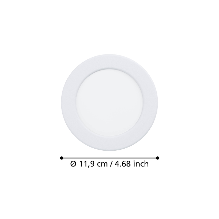 Eglo - LED indbygningsspot LED/6,3W/230V 2700/4000/6500K pr. 11,9 cm hvid