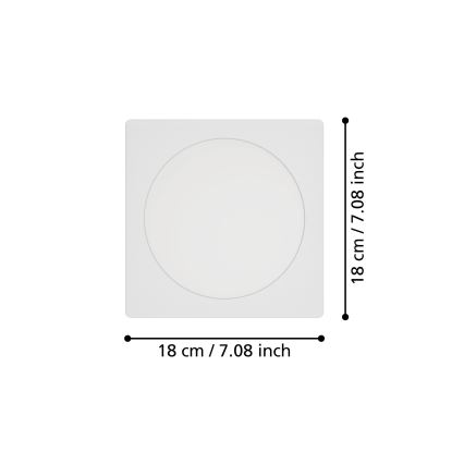 Eglo - LED indbygningsspot LED/10,5W/230V 2700/4000/6500K 16,6x16,6 cm hvid
