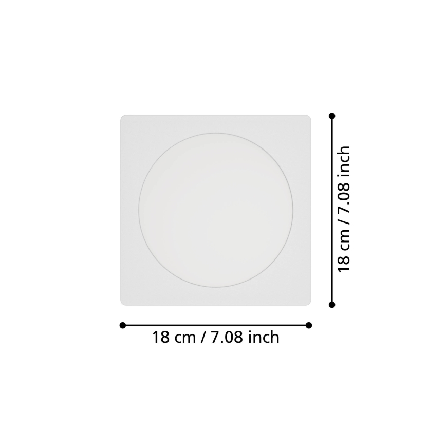 Eglo - LED indbygningsspot LED/10,5W/230V 2700/4000/6500K 16,6x16,6 cm hvid