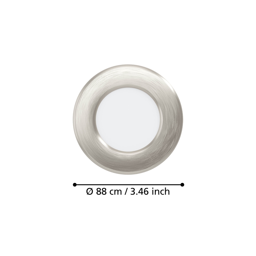 Eglo - Sæt med 3 LED-indbygningsspots LED/3,7W/230V 2700/4000/6500K Ø 8,8 cm mat krom