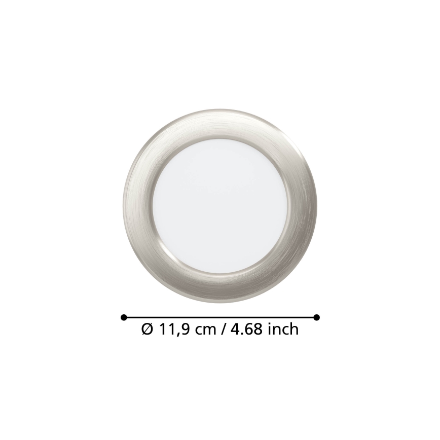 Eglo - LED indbygningsspot LED/6,3W/230V 2700/4000/6500K Ø 11,9 cm mat krom