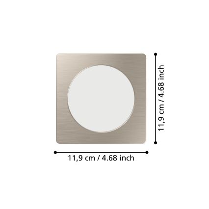 Eglo - LED indbygningsspot LED/6,3W/230V 2700/4000/6500K 11,9x11,9 cm mat krom