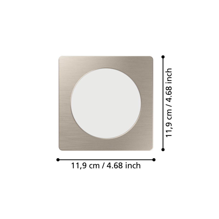 Eglo - LED indbygningsspot LED/6,3W/230V 2700/4000/6500K 11,9x11,9 cm mat krom