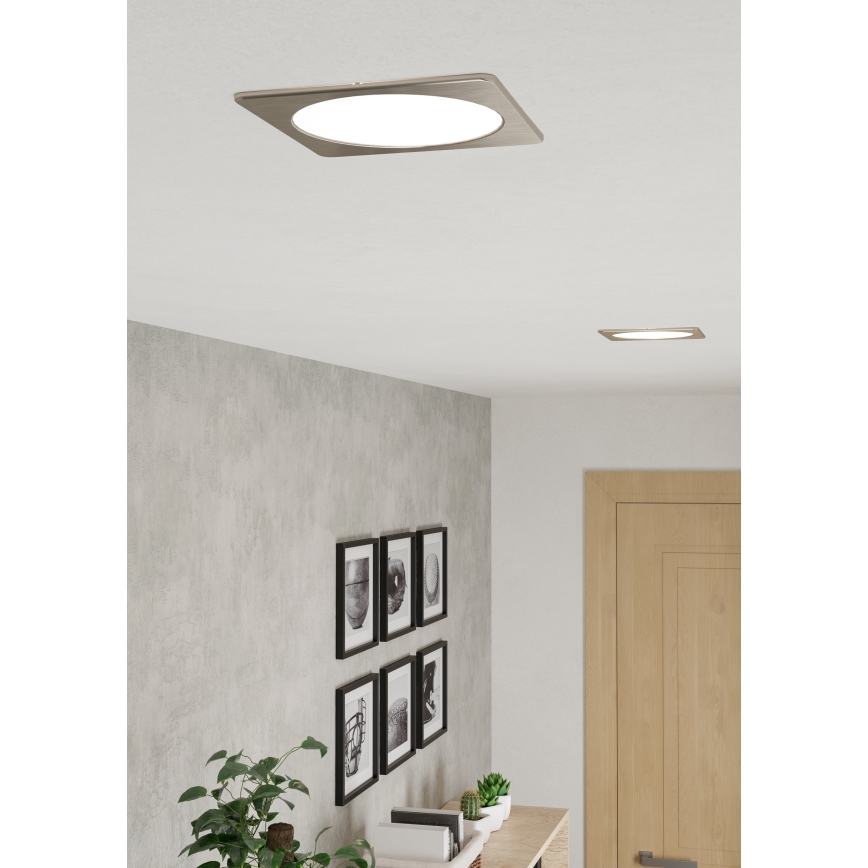 Eglo - LED indbygningsarmatur LED/10,5W/230V 2700/4000/6500K 16,6x16,6 cm mat krom