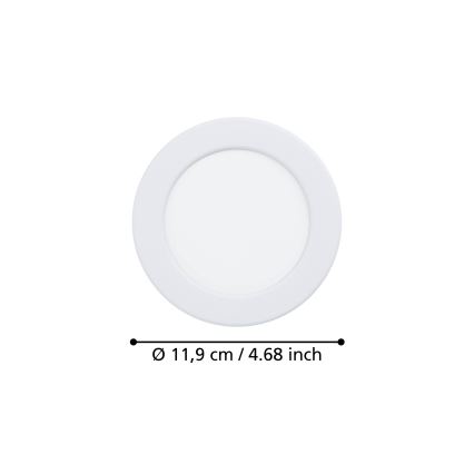 Eglo - LED indbygningsarmatur til badeværelse LED/6,3W/230V 2700/4000/6500K Ø 11,9 cm IP44 hvid