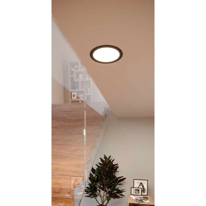 Eglo - LED RGBW dæmpbar indbygningsspot til badeværelse, LED/9,5W/230V, 2700-6500K, Ø 16,8 cm, IP44, sort