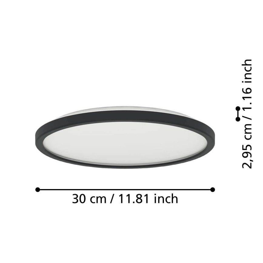 Eglo - LED loftlampe til badeværelse LED/13,9W/230V 2700/4000/6500K diameter 30 cm IP44 sort